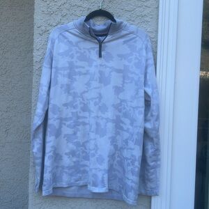 UNRL Men's White/Grey Camo 1/4 Zip Active Top Size L